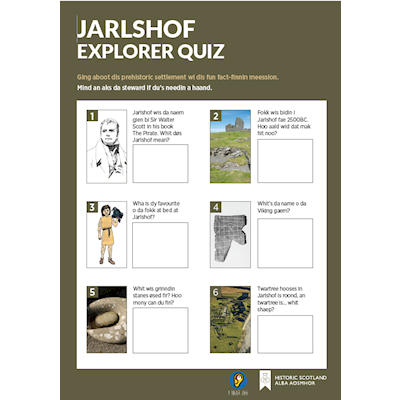 Cover of the Shaetlan version of the Jarlshof Explorer Quiz