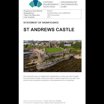 Front cover St Andrews Castle - Statement of Significance.