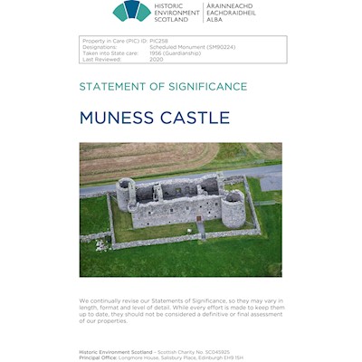 Front cover of Muness Castle Statement of Significance