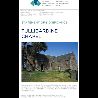 Front cover of Tullibardine Statement of Significance