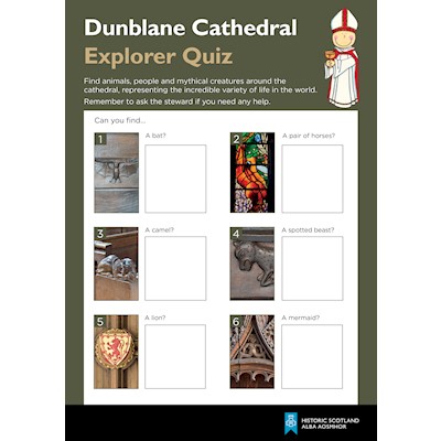 Screen shot of Dunblane Cathedral Explorer Quiz