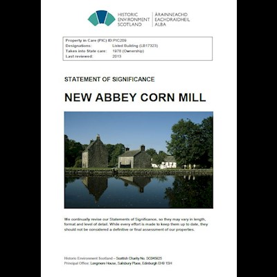 Front cover of New Abbey Corn Mill Statement of Significance