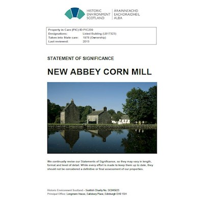 Front cover of New Abbey Corn Mill Statement of Significance