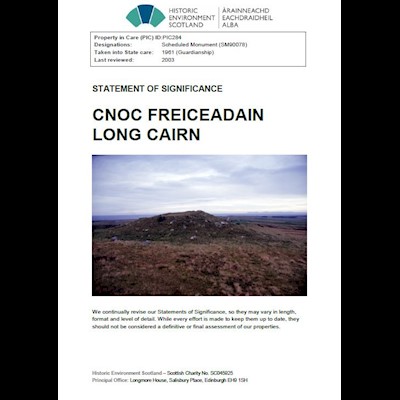 Front cover of Cnoc Freicheadain Statement of Significance