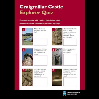 cover of craigmillar castle explorer quiz