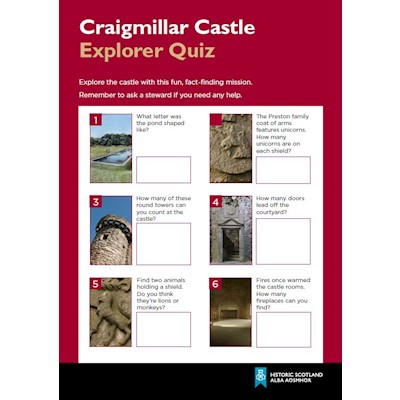 cover of craigmillar castle explorer quiz