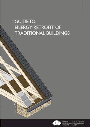 An illustration of an older building showing energy efficiency measures