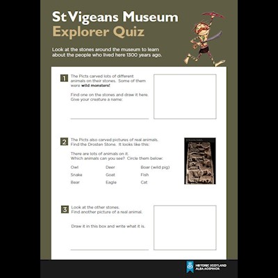cover of st vigeans museum explorer quiz
