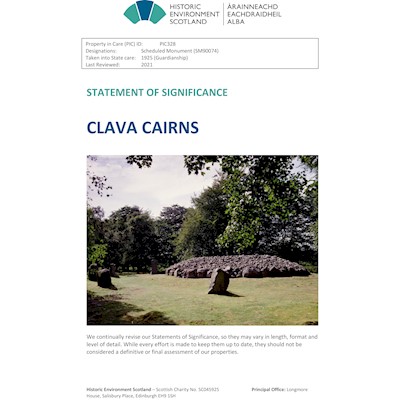 Front cover of Clava Cairns Statement of Significance