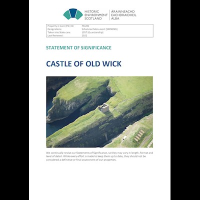 Front cover of Castle of Old Wick Statement of Significance