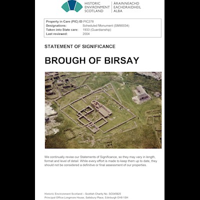 Front cover of Brough of Birsay SoS