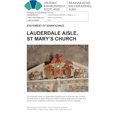 Front cover of Lauderdale Aisle, St Mary's Church Statement of Significance
