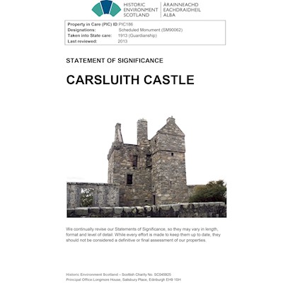 Front cover of Carsluith Castle SoS
