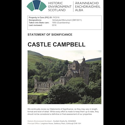Front cover of Castle Campbell statement of significance