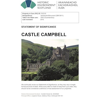 Front cover of Castle Campbell statement of significance