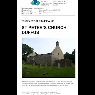 Front cover St Peter's Church, Duffus - Statement of Significance.