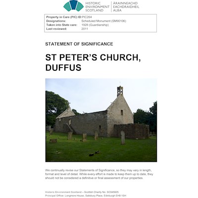 Front cover St Peter's Church, Duffus - Statement of Significance.