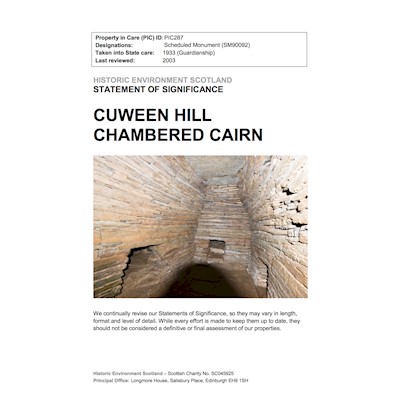 Cuween Hill Chambered Cairn - Statement of Significance
