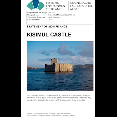Front cover of Kisimul Castle Statement of Significance