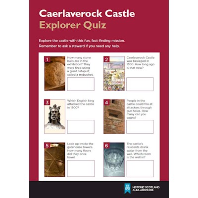 Front page of the Caerlaverock Castle explorer quiz