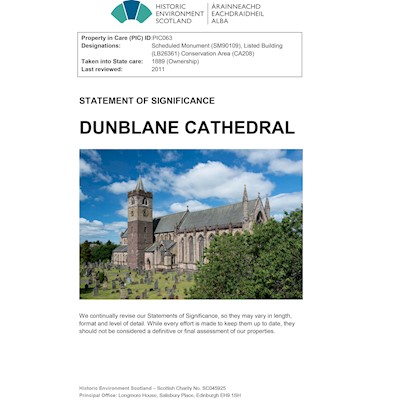 Front cover of Dunblane Cathedral Statement of Significance