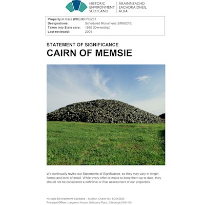 Front cover of Cairn of Memsie statement of significance