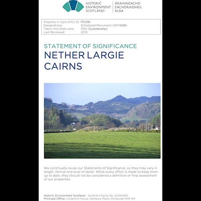 Front cover of Nether Largie Cairns Statements of Significance