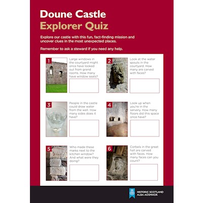 Front cover of Doune Castle Explorer Quiz