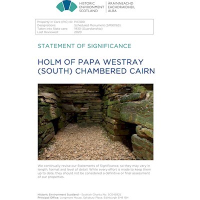 Front cover of Holm of Papa Westray Statement of Significance