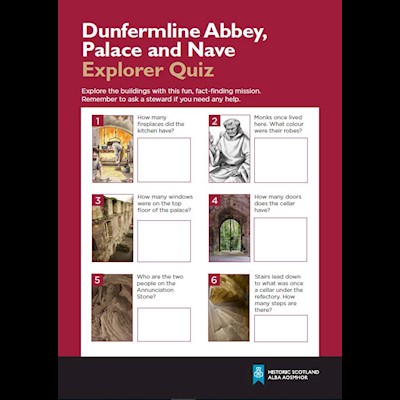 cover of dunfermline abbey explorer quiz