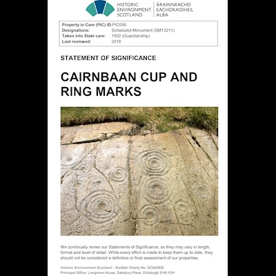 Front cover of Cairnbaan Cup and Ring Marks statement of significance
