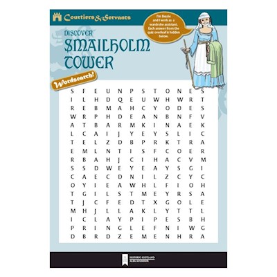 cover for the discover smailholm tower wordsearch