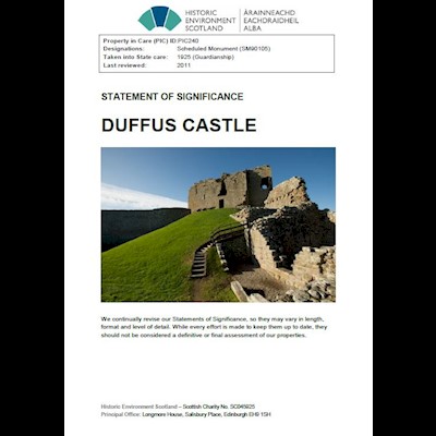 Front cover of Duffus Castle Statement of Significance