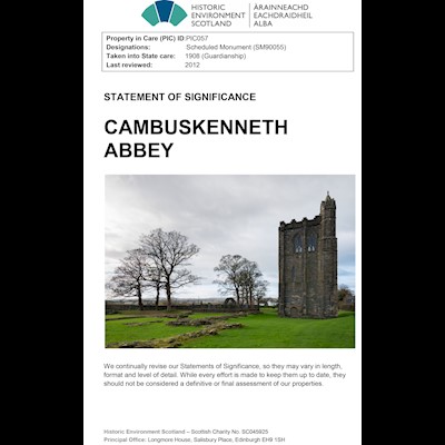 Front cover of Cambuskenneth Abbey statement of significance