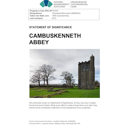 Front cover of Cambuskenneth Abbey statement of significance