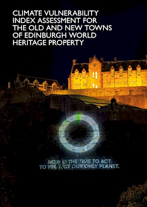 Edinburgh Castle at night, with the words "now is the time to act to protect our only planet" projected on to castle rock.