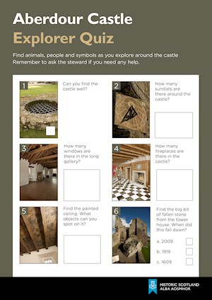First page of the Aberdour Castle quiz