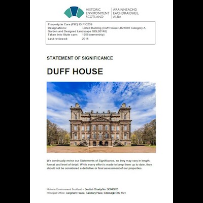 Front cover of Duff House Statement of Significance