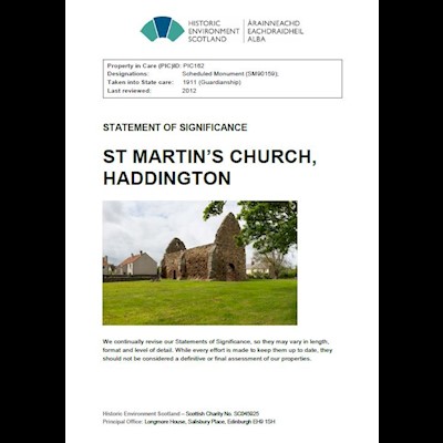 Front cover of St Martin's Church, Haddington, Statement of Significance
