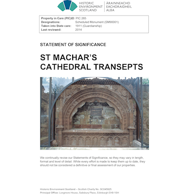 Front cover St Machar's Cathedral Transepts - Statement of Significance.