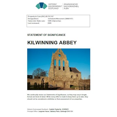Front cover of Kilwinning Abbey Statement of Significance