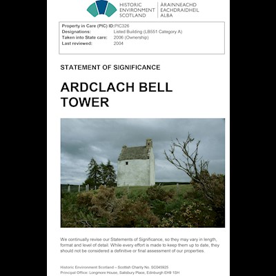 Front cover of Ardclach Bell Tower Statement of Significance