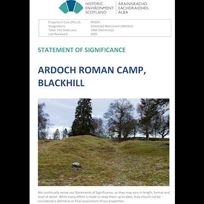 Front cover of Ardoch Roman Camp, Blackhill Statement of Significance