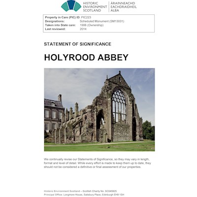 Front cover of Holyrood Abbey SoS