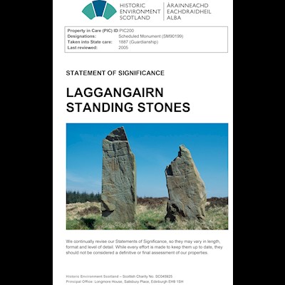 Front page of the Laggangairn Standing Stones - Statement of Significance.