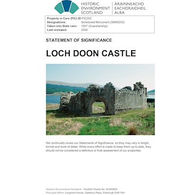Front cover of Loch Doon Castle Statement of Significance