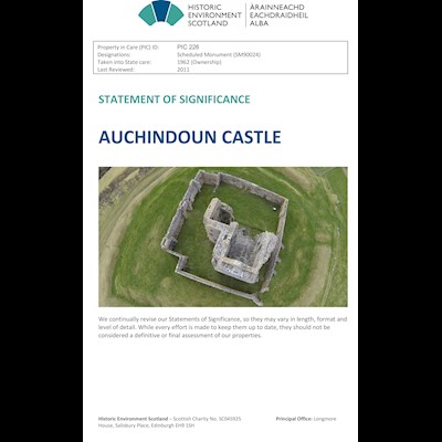 Front cover of Auchindoun Castle Statement of Significance