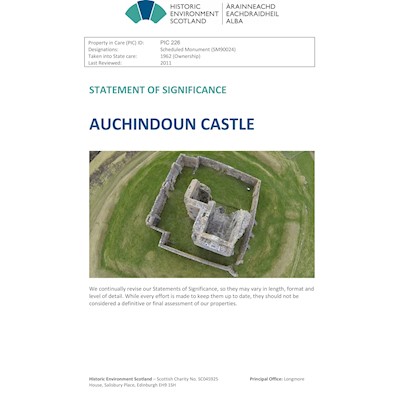 Front cover of Auchindoun Castle Statement of Significance