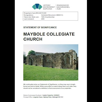 Front cover of Maybole Collegiate Church Statement of Significance