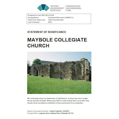 Front cover of Maybole Collegiate Church Statement of Significance